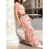 image:imageCHARTOU Women Layered Tulle Wide Leg Pants Y2k Tiered Mesh Striped Baggy Pants Polka Dot Palazzo TrouserOrange