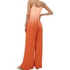 image:imageCHARTOU Womens Casual Spaghetti Strap Gradient Jumpsuit Lounge Wide Leg Pants Tie Dye Long Romper XLargeOrange