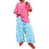 image:imageCHARTOU Women Layered Tulle Wide Leg Pants Y2k Tiered Mesh Striped Baggy Pants Polka Dot Palazzo TrouserBlue