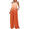 image:imageCHARTOU Womens Casual Spaghetti Strap Gradient Jumpsuit Lounge Wide Leg Pants Tie Dye Long Romper XLargeOrange