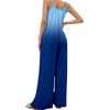 image:imageCHARTOU Womens Casual Spaghetti Strap Gradient Jumpsuit Lounge Wide Leg Pants Tie Dye Long Romper XSmallBlue