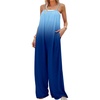 image:imageCHARTOU Womens Casual Spaghetti Strap Gradient Jumpsuit Lounge Wide Leg Pants Tie Dye Long Romper XSmallBlue