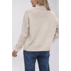 image:imageCHARTOU Women Button Down Knit Cardigans Sweater Casual Mock Neck Open Front Fall Outwear CoatsApricot
