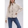 image:imageCHARTOU Women Button Down Knit Cardigans Sweater Casual Mock Neck Open Front Fall Outwear CoatsApricot