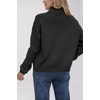 image:imageCHARTOU Women Button Down Knit Cardigans Sweater Casual Mock Neck Open Front Fall Outwear CoatsBlack
