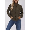image:imageCHARTOU Women Button Down Knit Cardigans Sweater Casual Mock Neck Open Front Fall Outwear CoatsGreen