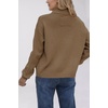 image:imageCHARTOU Women Button Down Knit Cardigans Sweater Casual Mock Neck Open Front Fall Outwear CoatsKhaki
