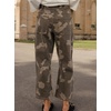 image:imageCHARTOU Women Camo Barrel Jeans Drawstring Waist Crop Wide Leg Denim PantsCoffee