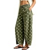 image:imageCHARTOU Women Denim Barrel Pants High Waist Split Hem Crop Wide Leg JeansArmy Green