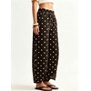 image:imageCHARTOU Women Denim Barrel Pants High Waist Split Hem Crop Wide Leg JeansChocolate