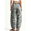 image:imageCHARTOU Women Denim Barrel Pants High Waist Split Hem Crop Wide Leg JeansGray