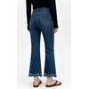 image:imageCHARTOU Women Pearl Trim Crop Flare Jeans Stretchy Slim Ankle Denim PantsDark Blue