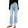 image:imageCHARTOU Women Pearl Trim Crop Flare Jeans Stretchy Slim Ankle Denim PantsLight Blue