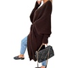 image:imageCHARTOU Womens Slouchy Chunky Shawl Wrap Knit Open Front Cardigan Midi Long Sweater CoatsCoffee