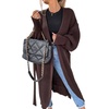 image:imageCHARTOU Womens Slouchy Chunky Shawl Wrap Knit Open Front Cardigan Midi Long Sweater CoatsCoffee
