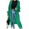 image:imageCHARTOU Womens Slouchy Chunky Shawl Wrap Knit Open Front Cardigan Midi Long Sweater CoatsGreen