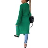 image:imageCHARTOU Womens Slouchy Chunky Shawl Wrap Knit Open Front Cardigan Midi Long Sweater CoatsGreen