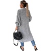 image:imageCHARTOU Womens Slouchy Chunky Shawl Wrap Knit Open Front Cardigan Midi Long Sweater CoatsGrey