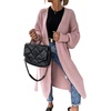 image:imageCHARTOU Womens Slouchy Chunky Shawl Wrap Knit Open Front Cardigan Midi Long Sweater CoatsPink
