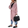 image:imageCHARTOU Womens Slouchy Chunky Shawl Wrap Knit Open Front Cardigan Midi Long Sweater CoatsPink