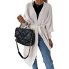 image:imageCHARTOU Womens Slouchy Chunky Shawl Wrap Knit Open Front Cardigan Midi Long Sweater CoatsWhite