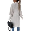 image:imageCHARTOU Womens Slouchy Chunky Shawl Wrap Knit Open Front Cardigan Midi Long Sweater CoatsWhite