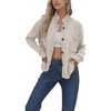 image:imageCHARTOU Women Button Down Knit Cardigans Sweater Casual Mock Neck Open Front Fall Outwear CoatsApricot