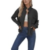 image:imageCHARTOU Women Button Down Knit Cardigans Sweater Casual Mock Neck Open Front Fall Outwear CoatsBlack