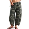 image:imageCHARTOU Women Denim Barrel Pants High Waist Split Hem Crop Wide Leg JeansCamo