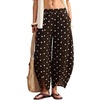 image:imageCHARTOU Women Denim Barrel Pants High Waist Split Hem Crop Wide Leg JeansChocolate