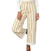 image:imageCHARTOU Women Striped Denim Wide Leg Pants High Rise Cuffed Hem Ankle JeansYellow