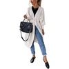 image:imageCHARTOU Womens Slouchy Chunky Shawl Wrap Knit Open Front Cardigan Midi Long Sweater CoatsWhite