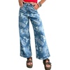 image:imageDenim Camo Pants Women Y2k High Waist Cropped Wide Leg Jeans with PocketsBlue