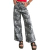 image:imageDenim Camo Pants Women Y2k High Waist Cropped Wide Leg Jeans with PocketsGrey