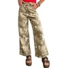 image:imageDenim Camo Pants Women Y2k High Waist Cropped Wide Leg Jeans with PocketsKhaki