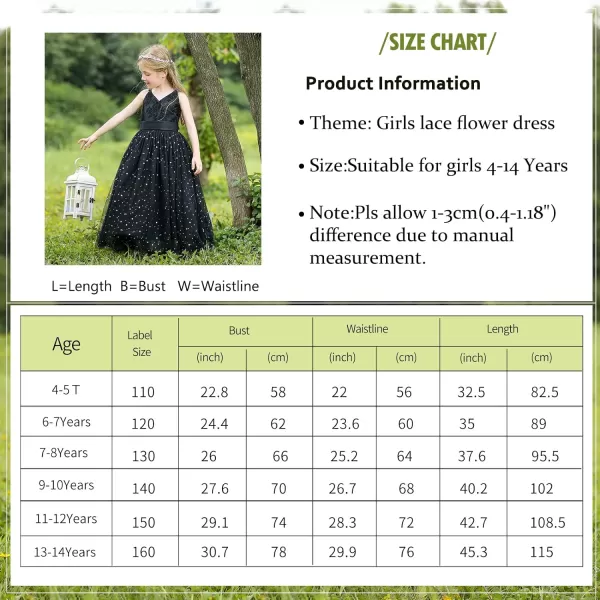 Flower Girls Tulle Dress Bridesmaid Sparkle Wedding Pageant Dresses Princess Birthday PartyBlack