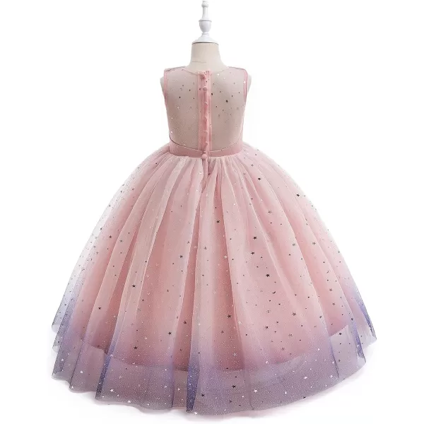 Flower Girls Tulle Dress Bridesmaid Sparkle Wedding Pageant Dresses Princess Birthday PartyDusty Pink amp Navy Blue