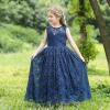 imageDoragirl Flower Girls Dress Princess with Lace Sleeves for Wedding Party Lace Bridesmaid Dresses Formal Pegeant Dance Gown
