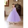 imageFlower Girls Tulle Wedding Dress A Line Long Formal Pageant Princess Birthday Party Ball Gown Bridesmaid DressesLight Purple
