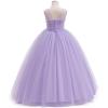 imageFlower Girls Tulle Wedding Dress A Line Long Formal Pageant Princess Birthday Party Ball Gown Bridesmaid DressesLight Purple