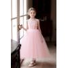 imageFlower Girls Tulle Wedding Dress A Line Long Formal Pageant Princess Birthday Party Ball Gown Bridesmaid DressesPink