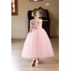 imageFlower Girls Tulle Wedding Dress A Line Long Formal Pageant Princess Birthday Party Ball Gown Bridesmaid DressesPink
