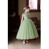 imageFlower Girls Tulle Wedding Dress A Line Long Formal Pageant Princess Birthday Party Ball Gown Bridesmaid DressesSage Green