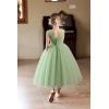 imageFlower Girls Tulle Wedding Dress A Line Long Formal Pageant Princess Birthday Party Ball Gown Bridesmaid DressesSage Green