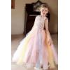 imageGirls Flower Girl Dress Princess Pageant Birthday Party Fancy Summer Wedding Dance Tween Girls Dresses GownsRainbow