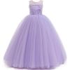 imageFlower Girls Tulle Wedding Dress A Line Long Formal Pageant Princess Birthday Party Ball Gown Bridesmaid DressesLight Purple