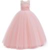 imageFlower Girls Tulle Wedding Dress A Line Long Formal Pageant Princess Birthday Party Ball Gown Bridesmaid DressesPink