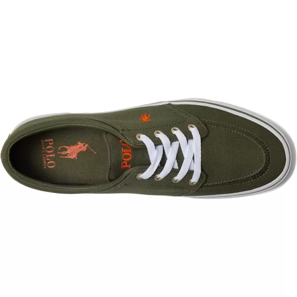 POLO RALPH LAUREN Mens Keaton Laceless SneakersDark SageOrange Pp