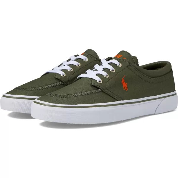 POLO RALPH LAUREN Mens Keaton Laceless SneakersDark SageOrange Pp