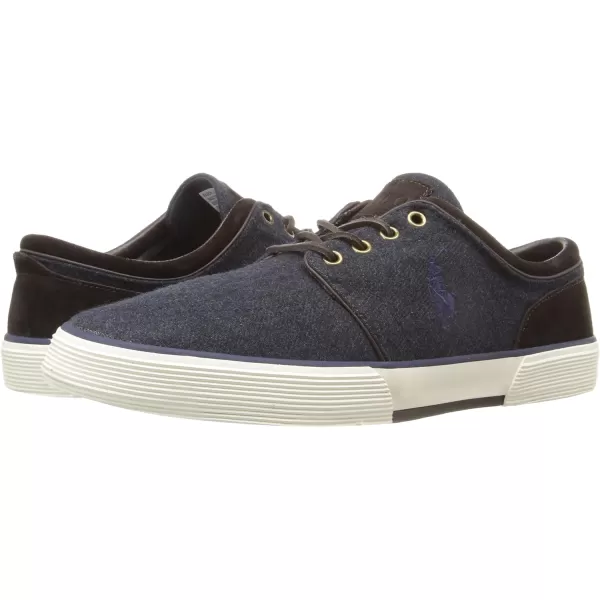 Polo Ralph Lauren Faxon LowTop Canvas SneakerNavyDark Brown